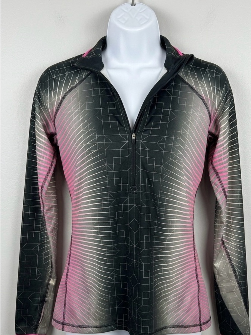 Women's Black & Pink Zip-Front Performance Jacket
